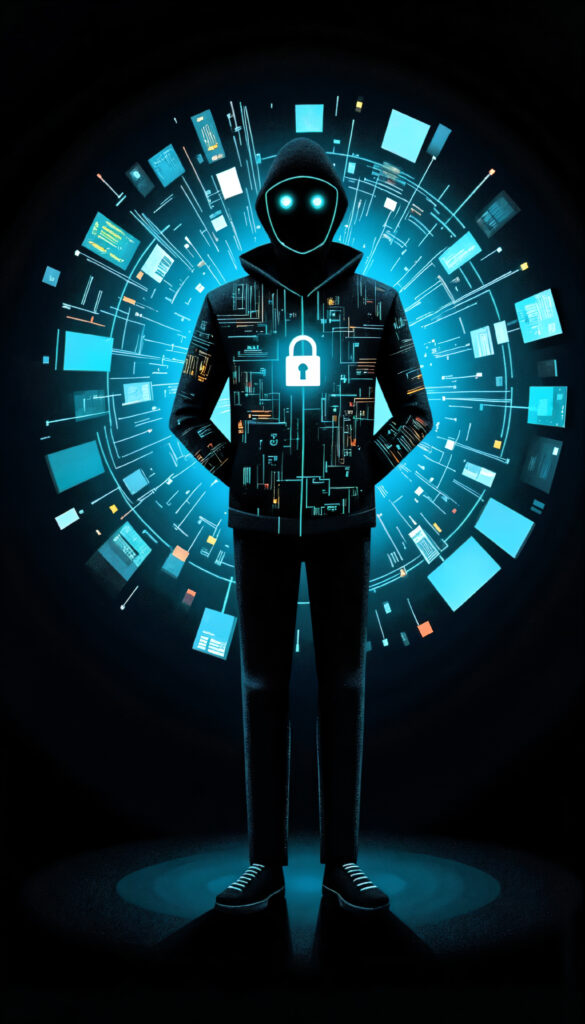cybersecurity hacker neon lit digital world cybersecurity hacker neon lit digital world